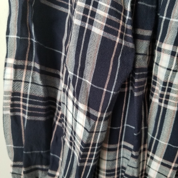 LOFT Plaid Ruffle V Neck Swing Dress Size XS - Picture 10 of 15